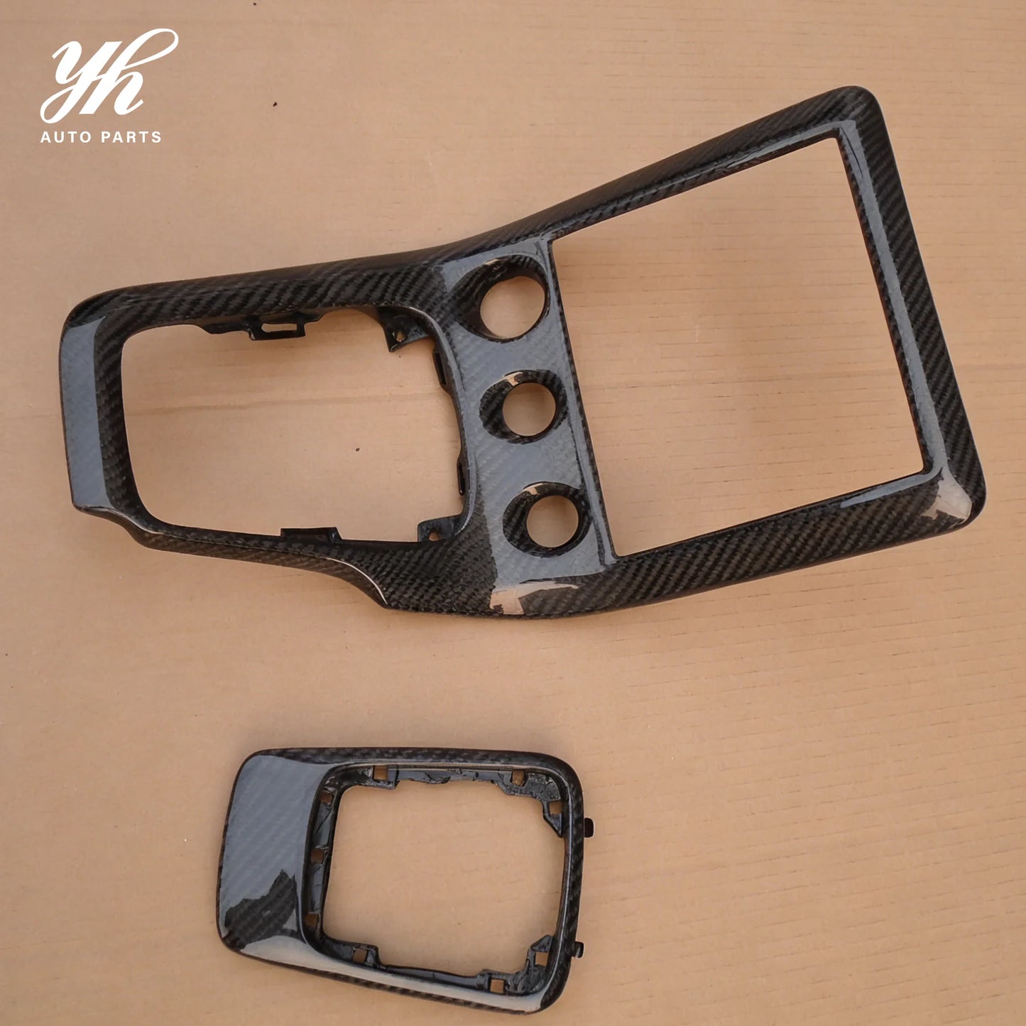 Yuhang Brand for 200SX 240SX S15 Silvia RHD Black Carbon Fiber High Glossy Finish Radio Gear Surround Console Replacement