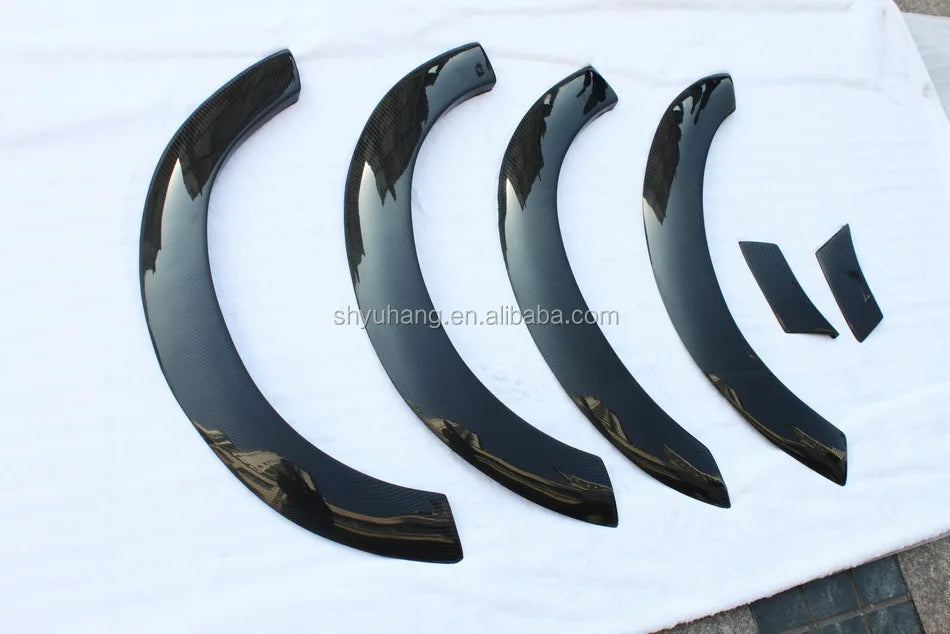 YH Black High Glossy Wheel Arches Extension for Skyline R33 GTST/GTR 400R 6pcs FRP Fiber Glass 100% Fitment Easily Installed