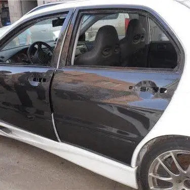 Carbon Fiber EVO 8 9 VC Rear and Front Door 4pcs for Mitsubishi Lancer GRB STI Model Black