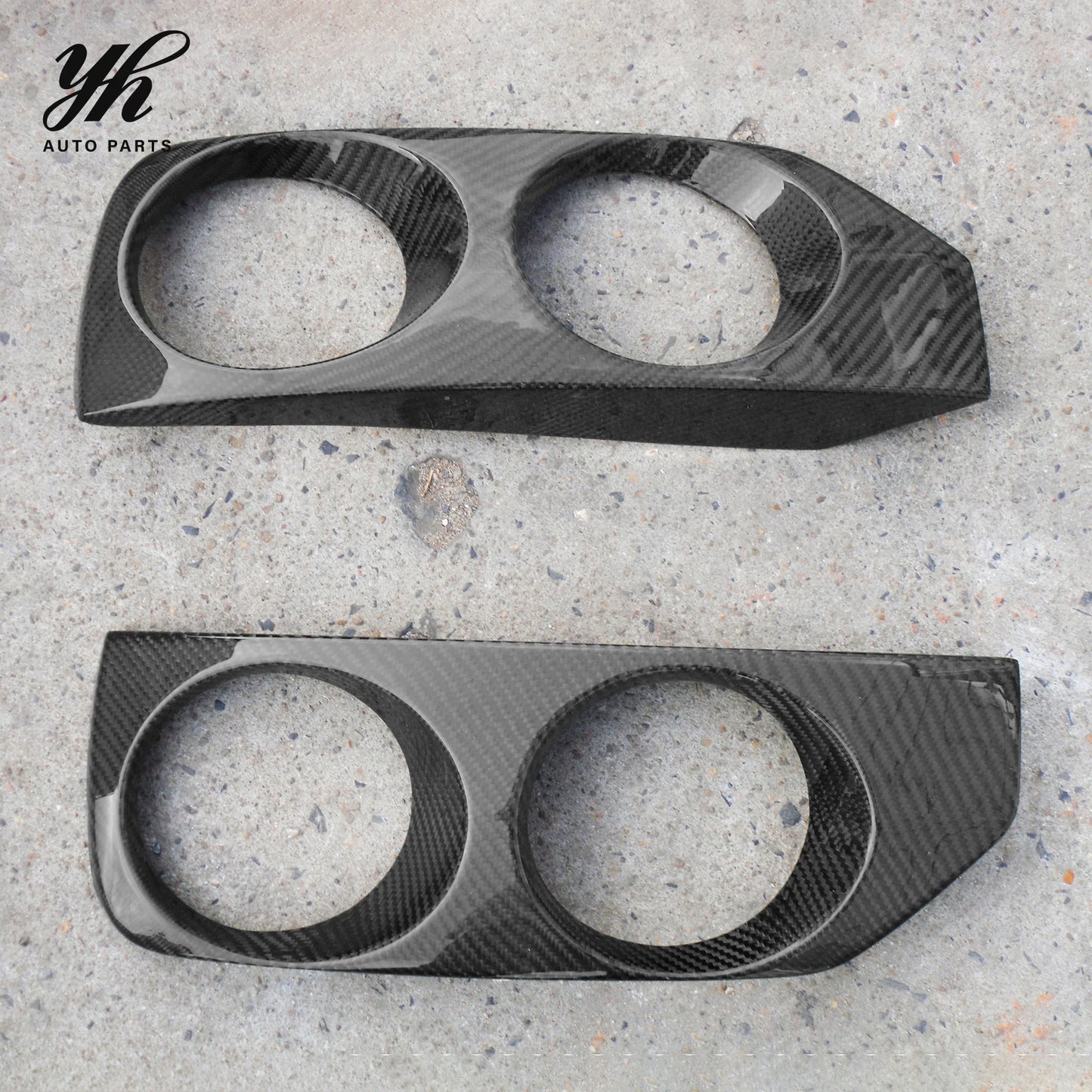 Front Bumper Fog Light Lamp Cover Replacement YH Brand High Glossy Finish Fit for Carbon Fiber Skyline R33 Spec 2 OEM CF