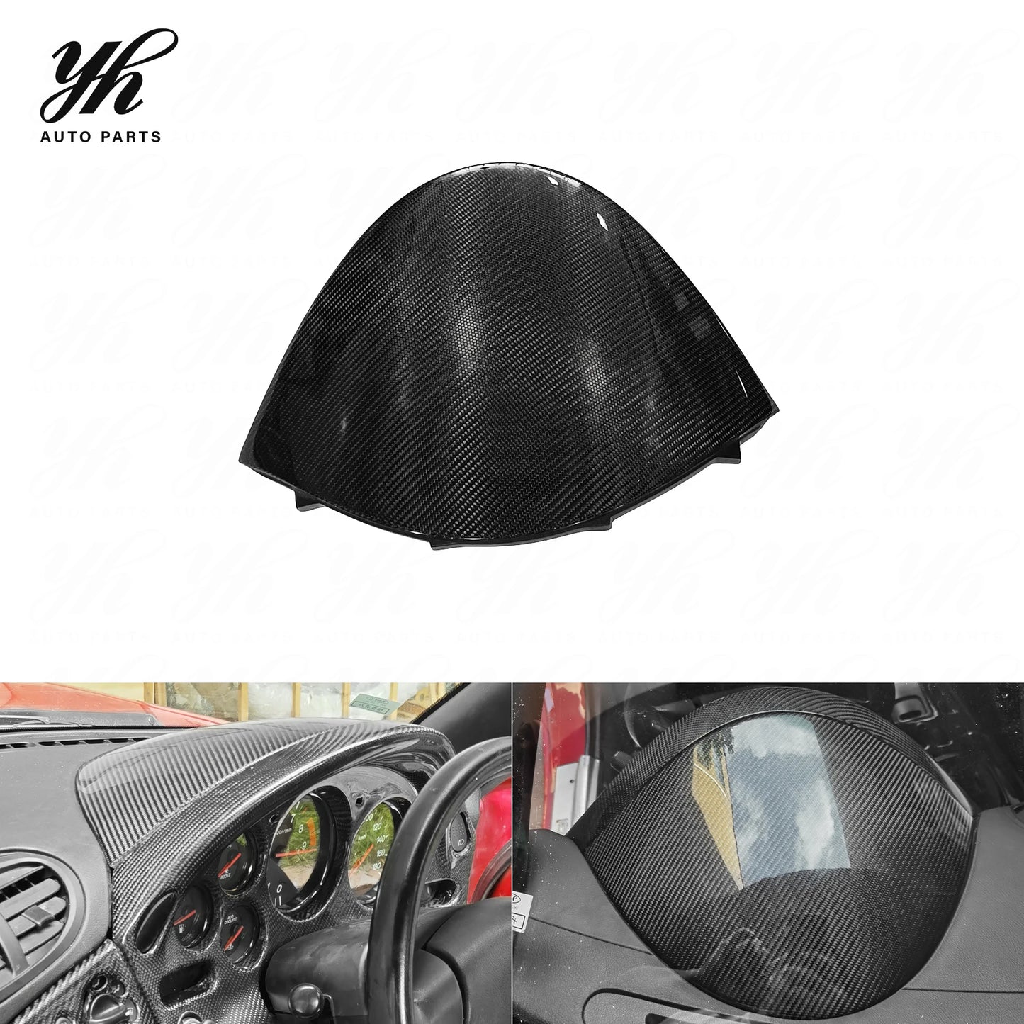 YH RX7 FD3S RHD Interior 4PCS High Quality Black Carbon Fiber CF OE665 Center Console