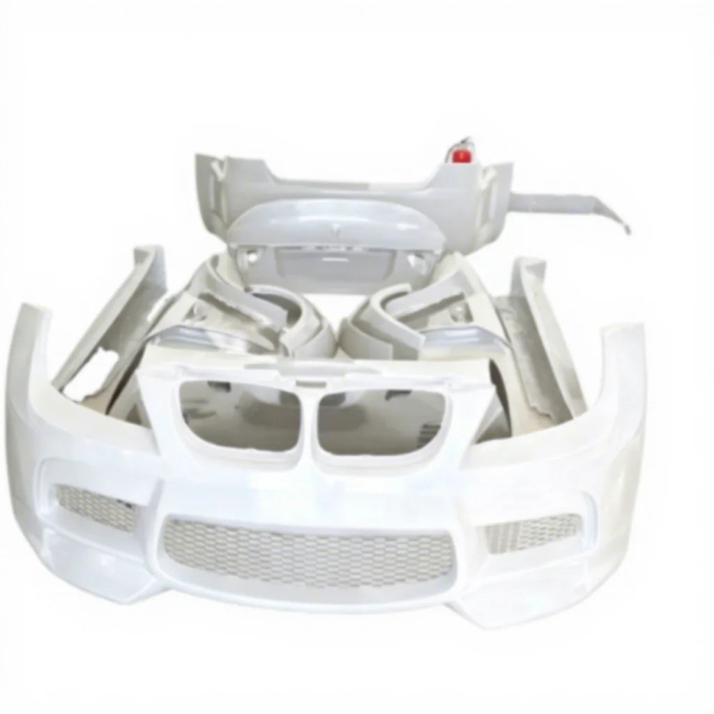 For 3series/E90conversion for White Wide Body Kit Glass Fiber Front/Rear Bumpers Side Skirts Rear Lip Fenders 100%