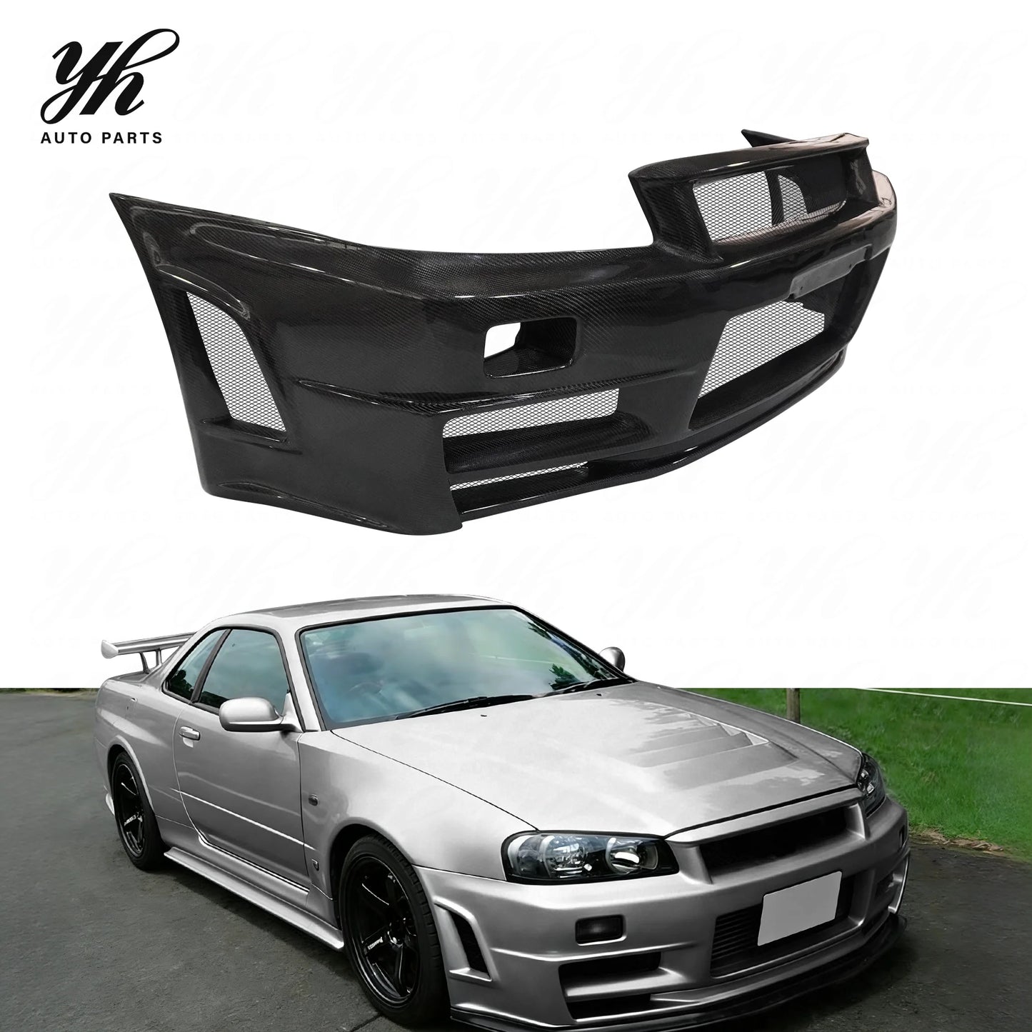 Carbon Fiber Front Bumper for CF 1999-2002 Skyline R34 GTR NI  Z-Tune Style