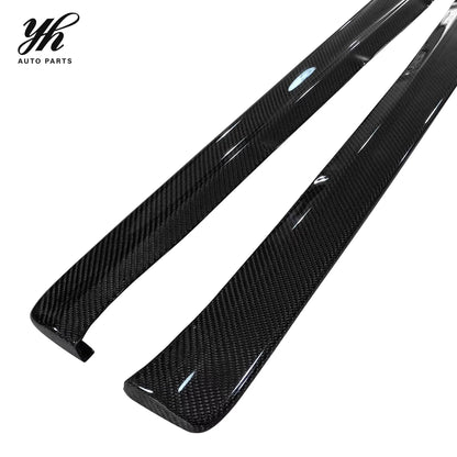 FRP Glass Fiber & Carbon Fiber Black Left for RX7 Fd3s Side Skirt Extension (Pair) 1992-1997