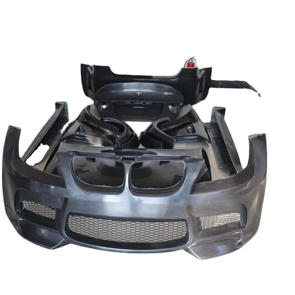 New for 3 Series E90 Conversion White Wide Body Kit Glass Fiber Front/Rear Bumpers Side Skirts Rear Lip Fenders 100%