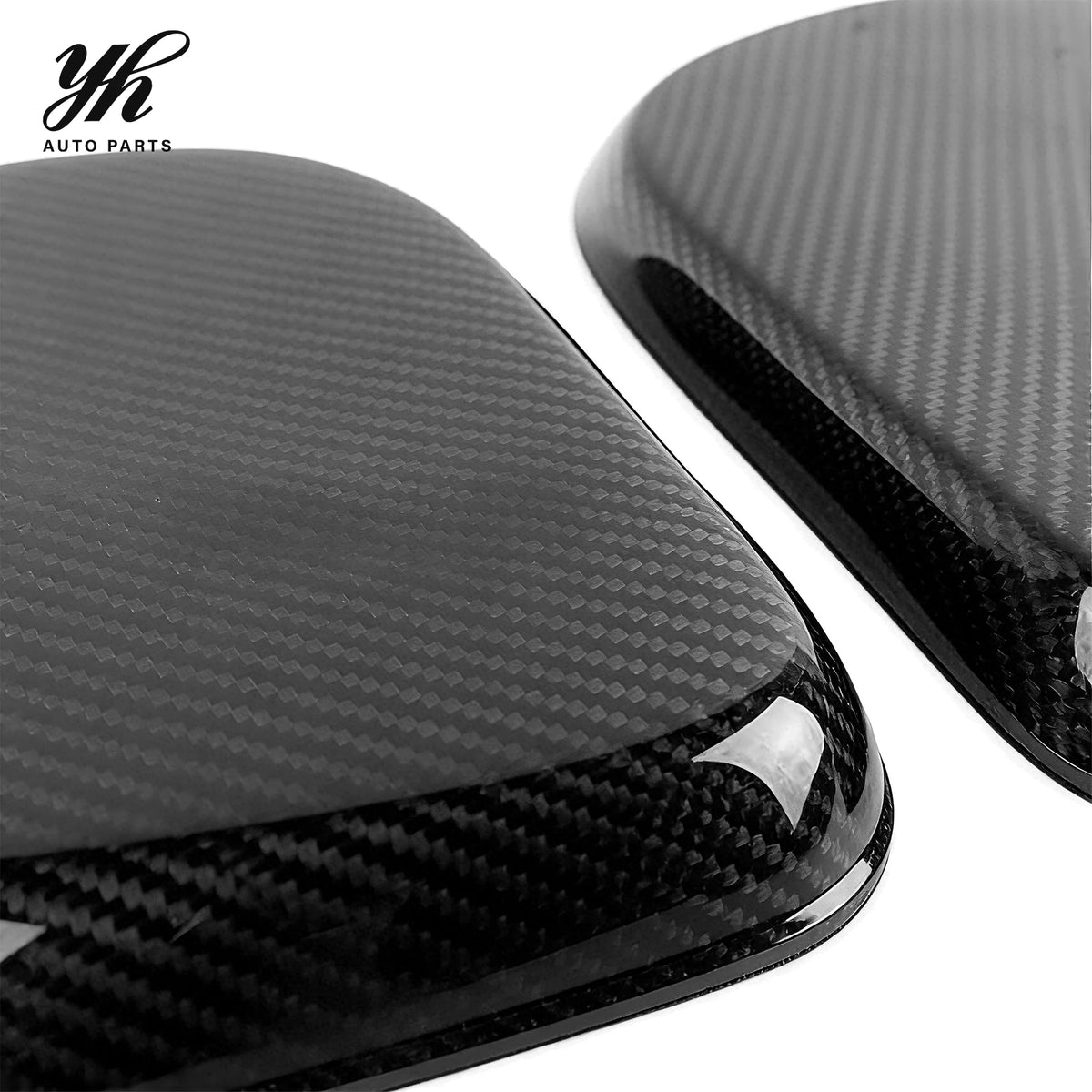 Glossy Carbon Fiber Brake Fluid Battery Cover Lid Caps 2Pcs Set for Nissan 350Z Z33 Fairlady Z Engine Bay Tuning