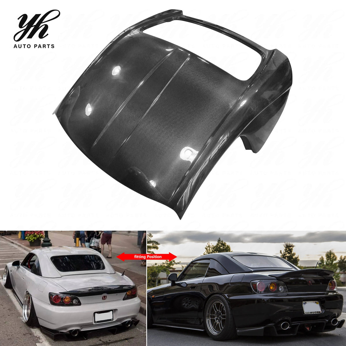 Glossy Carbon Fiber OE Style Hardtop Roof Shell Assembly for Honda S2000 AP1 AP2 Convertible Removable Hard Top