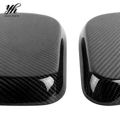 Glossy Carbon Fiber Brake Fluid Battery Cover Lid Caps 2Pcs Set for Nissan 350Z Z33 Fairlady Z Engine Bay Tuning