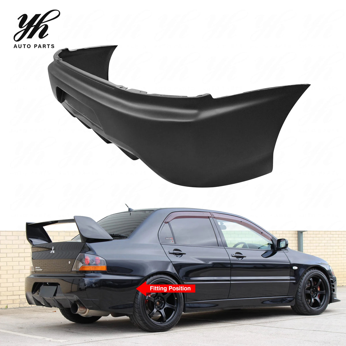 Yuhang Gloss Black Carbon Fiber Rear Bumper Body Kit for Mitsubishi Lancer Evolution 8 9 EVO IX CT9A Performance Parts