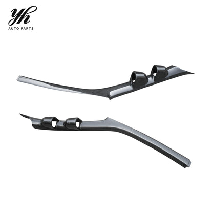 Glossy Carbon Fiber RHD A Pillar Dual Gauge Dash Pod Window Trim for 1995-1998 Nissan Skyline R33 GTR GTS-T