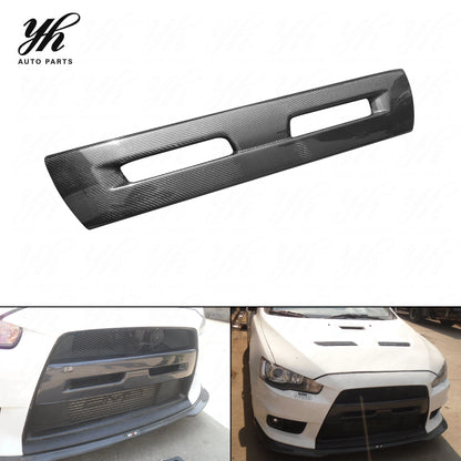 EVO X Style Carbon Fiber Front Bumper Grill for Mitsubishi Lancer 1998-2001 EVO 5 6 V VI Conversion Mesh Grille