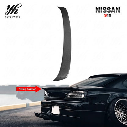 For 1999-2002 S15 Silvia DM Style Duckbill Trunk Spoiler Rear Wing High Gloss Finish 3k Twill Weave Perfect Fitment