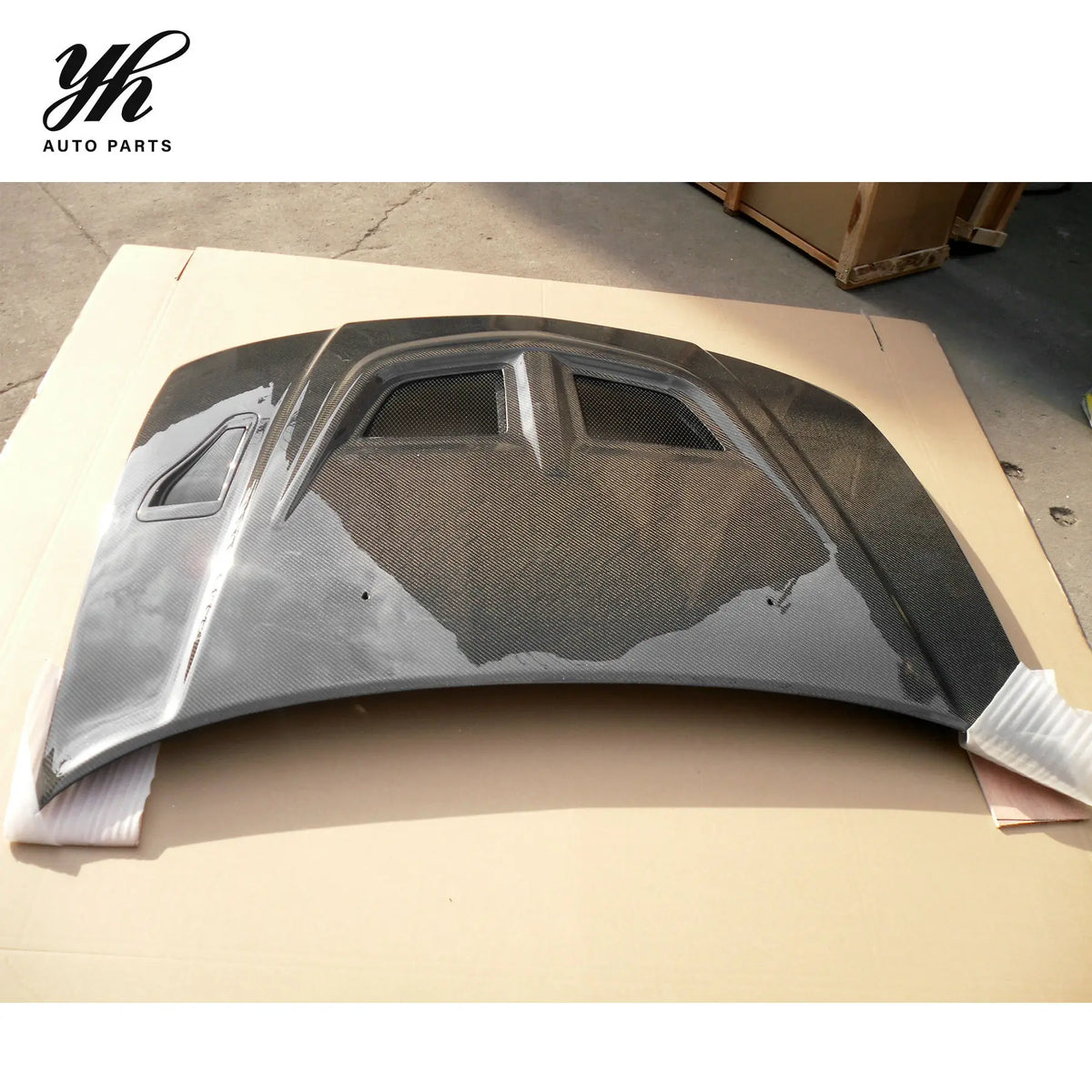 New Yuhang High Quality Black 3K Twill Weave Carbon Fiber Bonnet for EVO 5 6 with