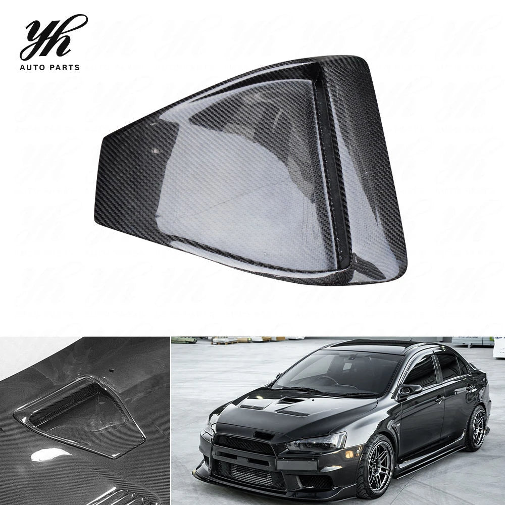 OEM Style Carbon Fiber Front Hood Scoop Air Intake Vent Bonnet for Mitsubishi Lancer Evolution EVO 10 EVO X 2008-2012