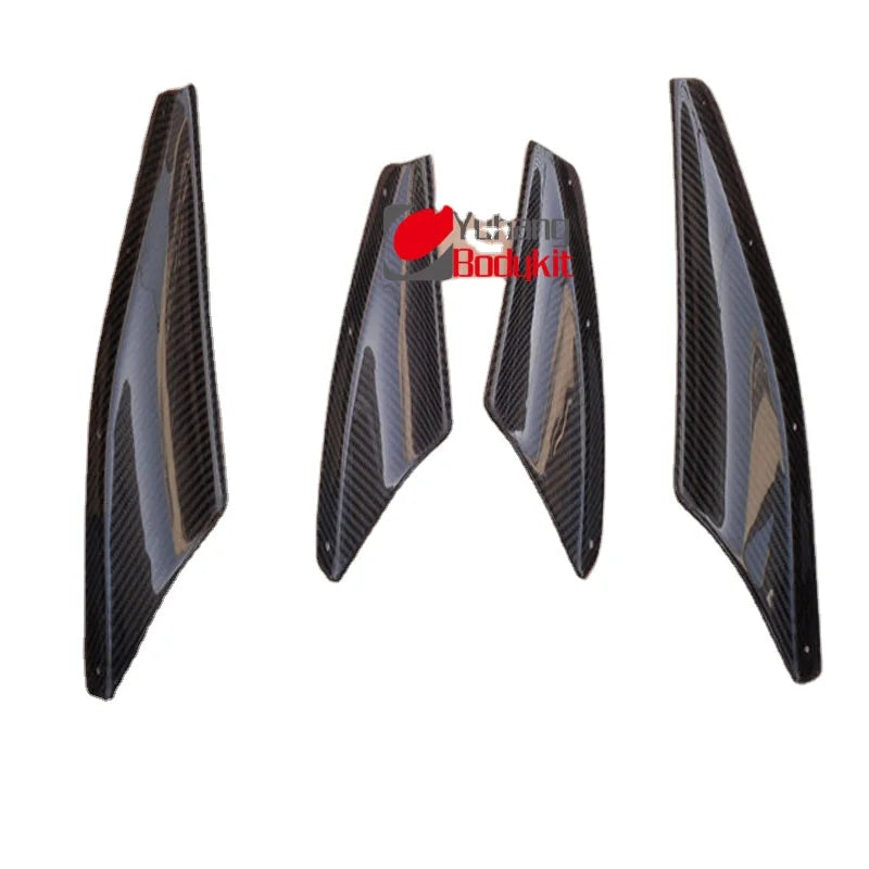 FOR LANCER EVO X EVO 10 CARBON FIBER FRONT BUMPER CANARDS 4 PCS YH Brand High Quality Easy Installation