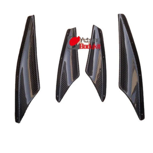 FOR LANCER EVO X EVO 10 CARBON FIBER FRONT BUMPER CANARDS 4 PCS YH Brand High Quality Easy Installation