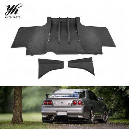 Auto Bodykit FRP Glass Fiber Rear Diffuser Full Set 5pcs Metal Fitting Kit Accessories 1995-1998 Skyline R33 GTR Black High