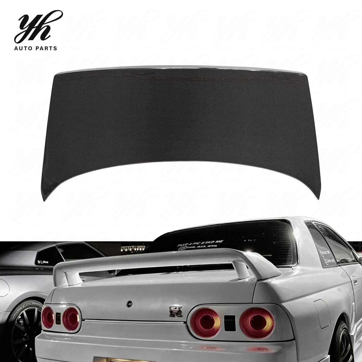 Bodykit Carbon Fiber OEM Style Rear Trunk Bootlid with Lock Hole Black High Glossy for CF 1989-1993 Skyline R32 GTS GTR