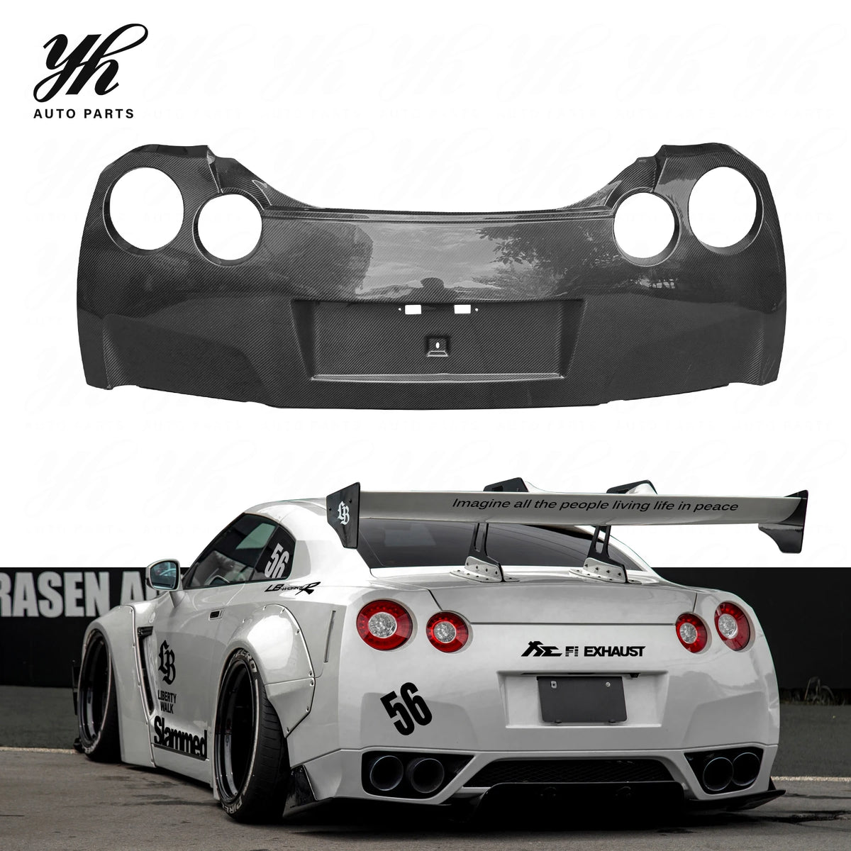 CF Rear Bumper ( Rear Lip Not Included) for Carbon Fiber Skyline R35 GTR OEM Style