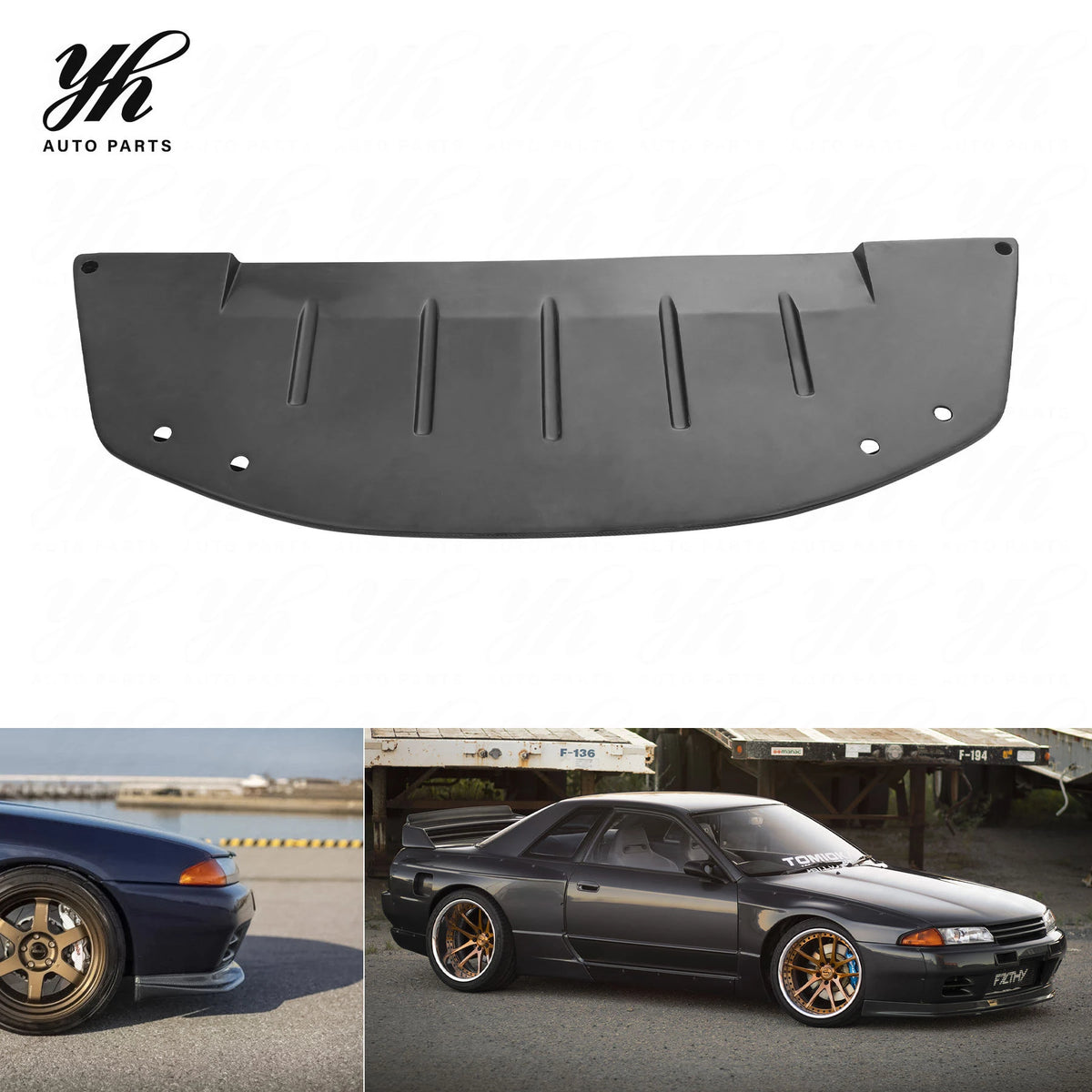 FRP AB-Flug Style Front Bumper Lip Splitter Valance for Nissan Skyline R32 GTR BNR32 1989-1994 Coupe Only