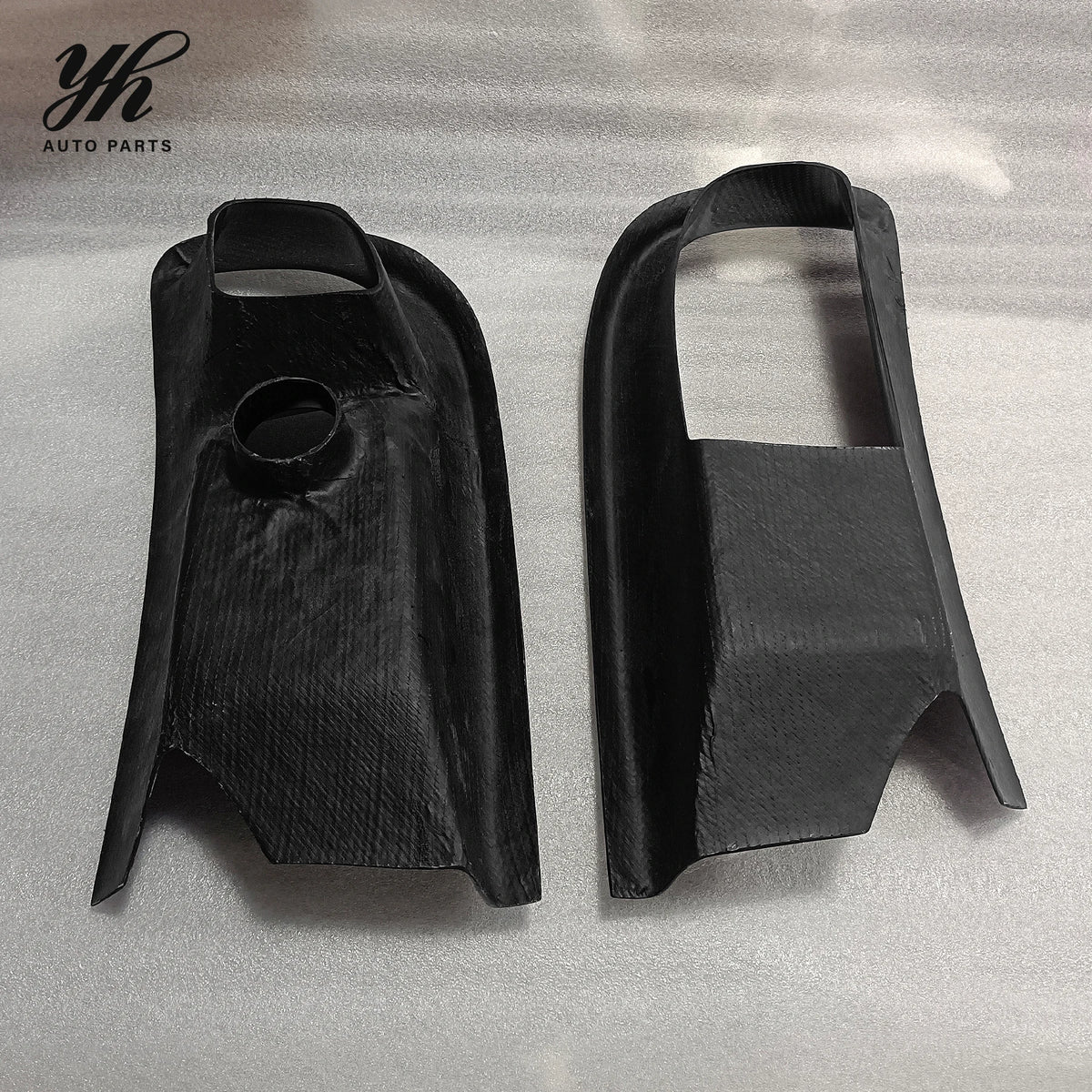 For 2006-2007 Lancer Evolution 9 RA Style Front Bumper Oil Clean Guide & Air Duct Carbon Fiber Black