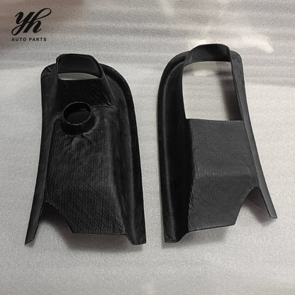 For 2006-2007 Lancer Evolution 9 RA Style Front Bumper Oil Clean Guide & Air Duct Carbon Fiber Black