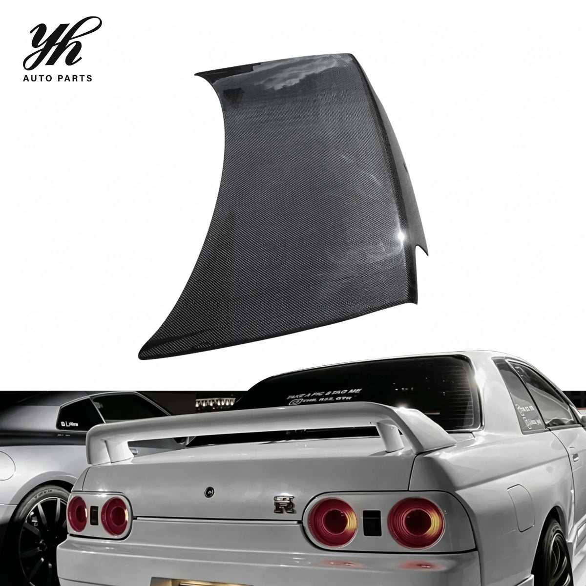 Bodykit Carbon Fiber OEM Style Rear Trunk Bootlid with Lock Hole Black High Glossy for CF 1989-1993 Skyline R32 GTS GTR