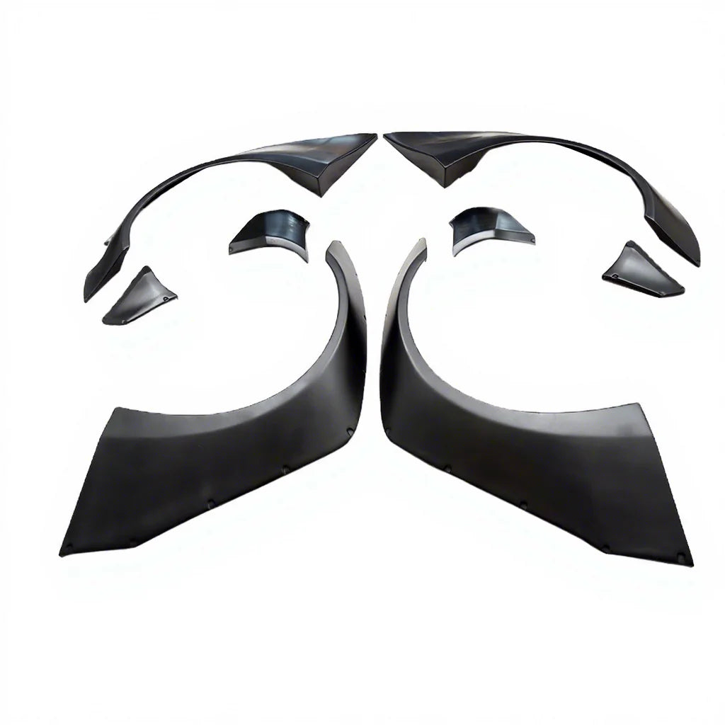 YH 08-14 Skyline R35 GTR Liberty Walk Style Front & Rear Fender 8pcs High Glossy Glass Fiber Black High Quality Perfect Fitment