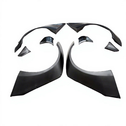 YH 08-14 Skyline R35 GTR Liberty Walk Style Front & Rear Fender 8pcs High Glossy Glass Fiber Black High Quality Perfect Fitment