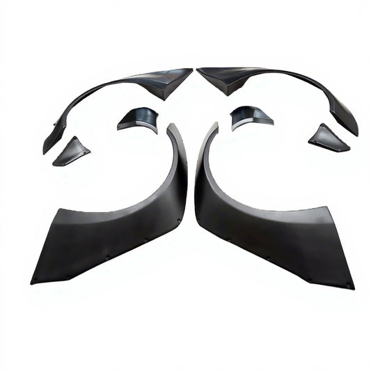 YH 08-14 Skyline R35 GTR Liberty Walk Style Front & Rear Fender 8pcs High Glossy Glass Fiber Black High Quality Perfect Fitment