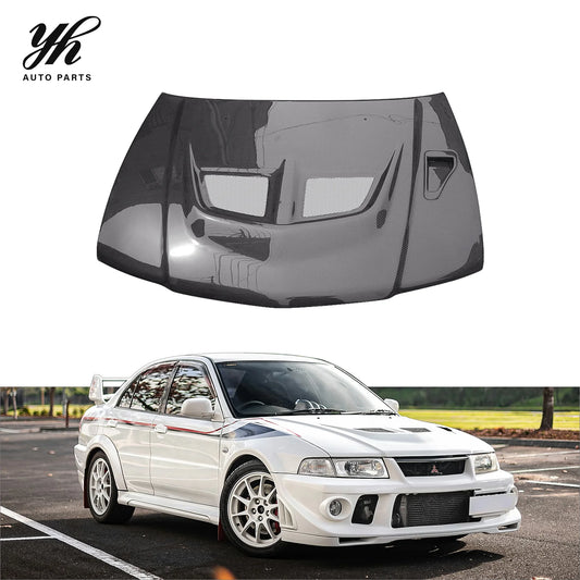 New Yuhang High Quality Black 3K Twill Weave Carbon Fiber Bonnet for EVO 5 6 with