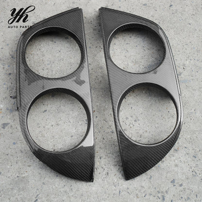 Fog Lamp Cover (pair) CF for Skyline R33 Spec 2 GTS OEM Style Carbon Fiber