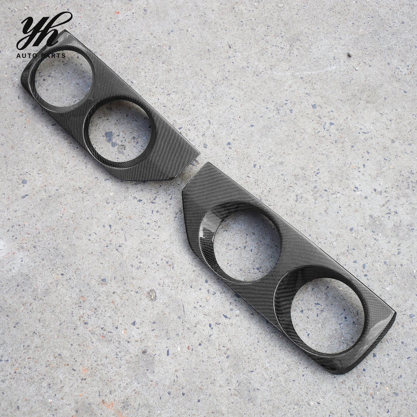 Front Bumper Fog Light Lamp Cover Replacement YH Brand High Glossy Finish Fit for Carbon Fiber Skyline R33 Spec 2 OEM CF