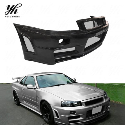 Yuhang Black Carbon Fiber Front Bumper for Skyline R34 GTR Z-Tune Type with 100% Fitment