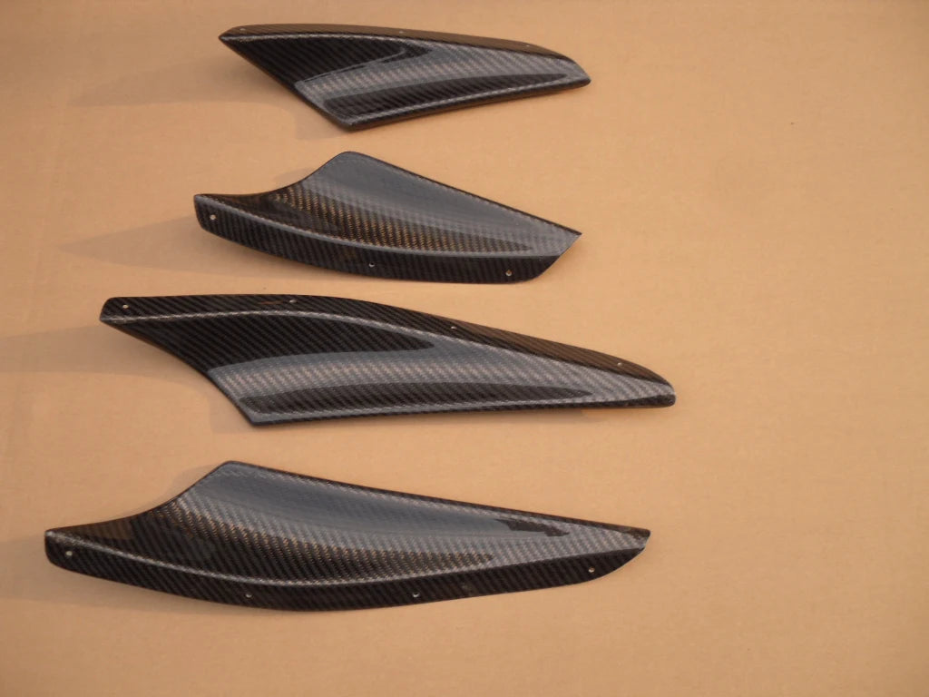 CF Carbon Fiber Front Bumper Canards for 2008-2010 Lancer Evolution 10 X Splitter