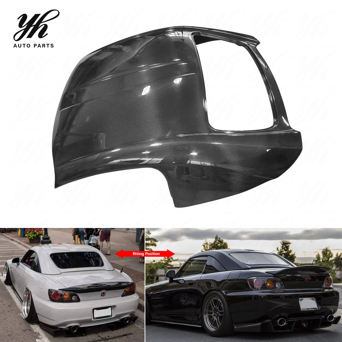Glossy Carbon Fiber OE Style Hardtop Roof Shell Assembly for Honda S2000 AP1 AP2 Convertible Removable Hard Top