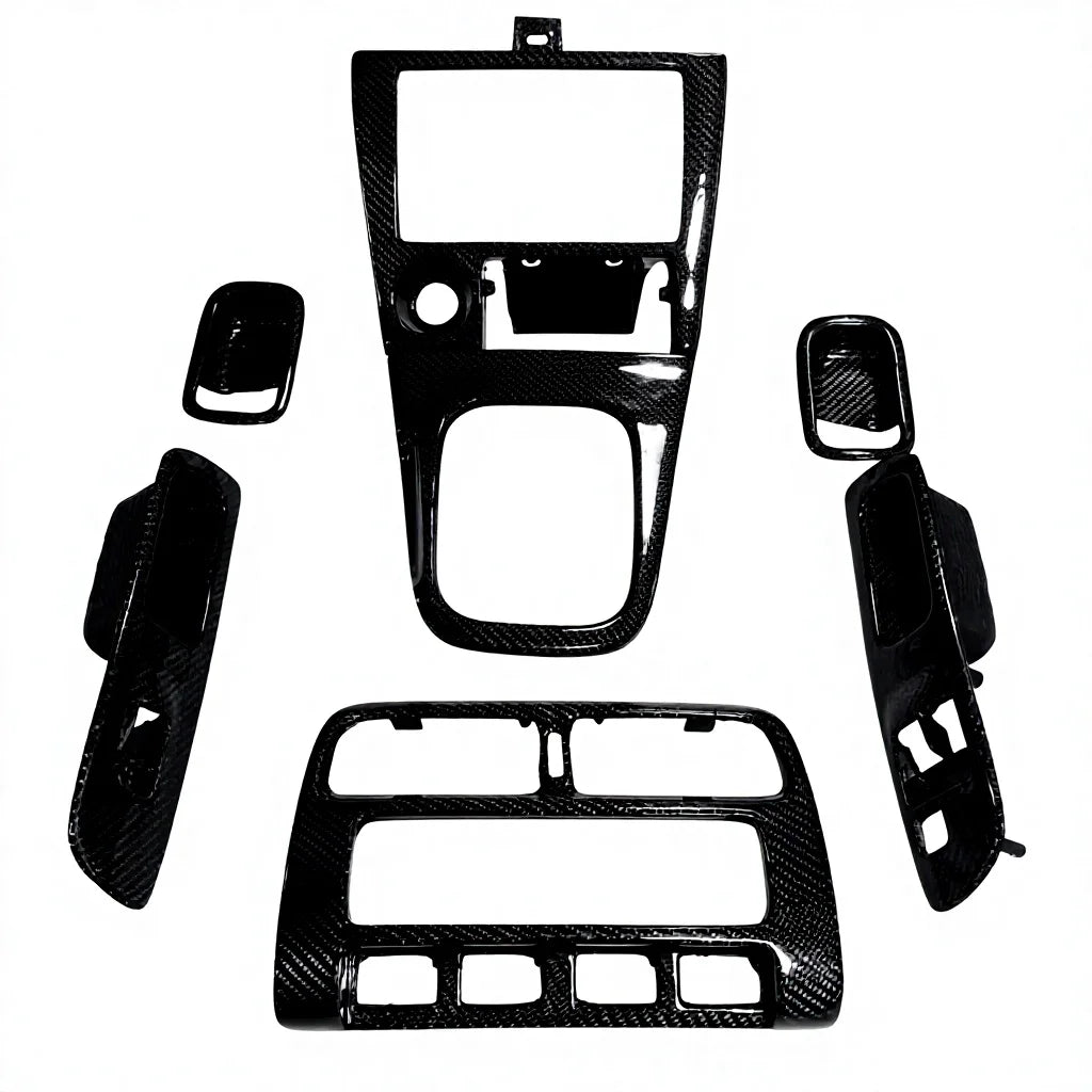 For 240SX S14 S14A Carbon Fiber Interior Trim Carbon Fiber Interior Set 7 PCS High Temperature Resistance Easy Installation