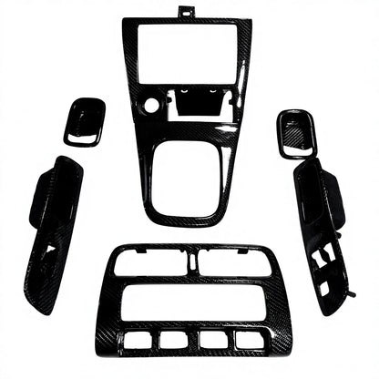For 240SX S14 S14A Carbon Fiber Interior Trim Carbon Fiber Interior Set 7 PCS High Temperature Resistance Easy Installation