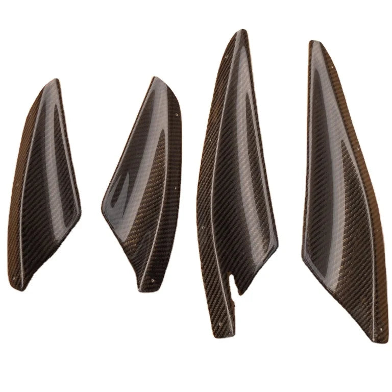 CF Carbon Fiber Front Bumper Canards for 2008-2010 Lancer Evolution 10 X Splitter