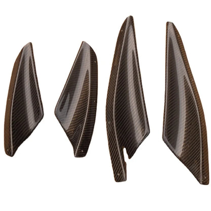 CF Carbon Fiber Front Bumper Canards for 2008-2010 Lancer Evolution 10 X Splitter