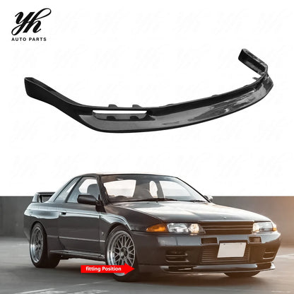 Real Carbon Fiber Jun Style Front Bumper Lip Spoiler Splitter Body Kit for Nissan Skyline R32 GTR Tuning Accessories