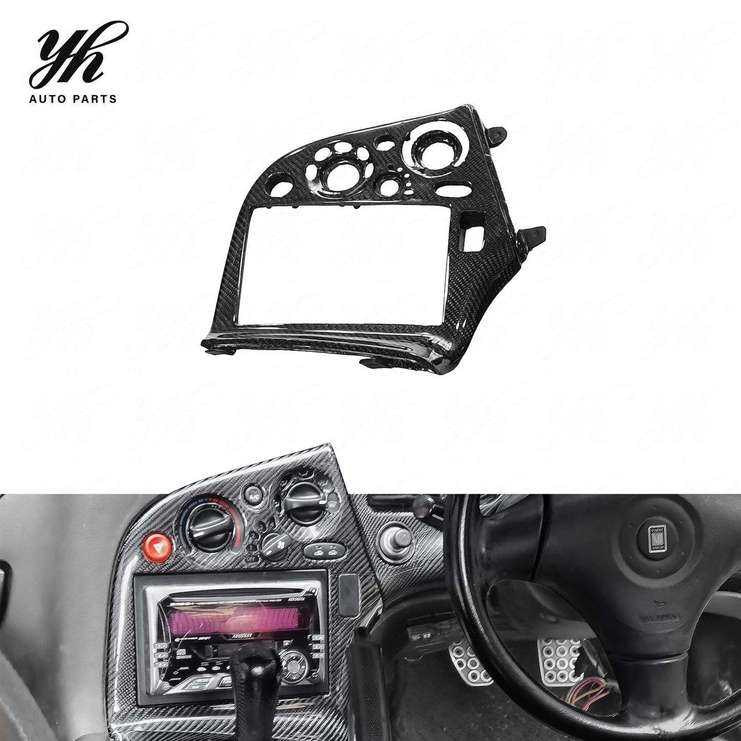 YH RX7 FD3S RHD Interior 4PCS High Quality Black Carbon Fiber CF OE665 Center Console