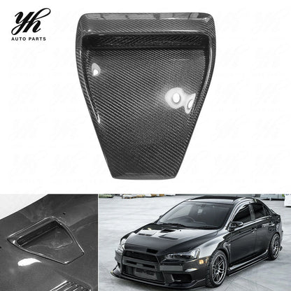 OEM Style Carbon Fiber Front Hood Scoop Air Intake Vent Bonnet for Mitsubishi Lancer Evolution EVO 10 EVO X 2008-2012