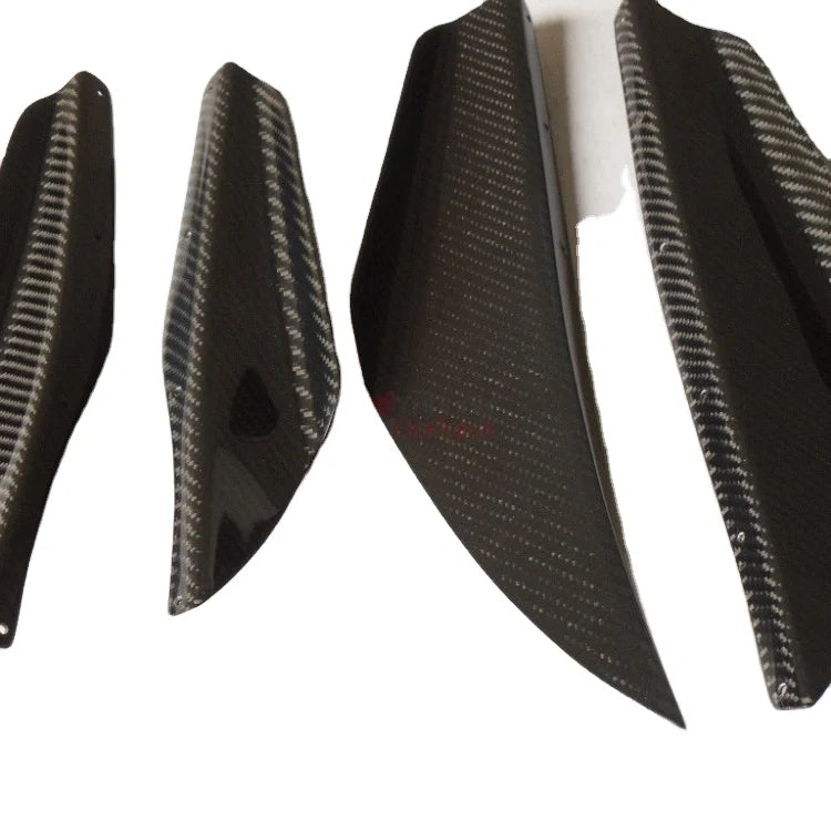 Yuhang Black 2002-2005 Impreza GDB WRX/STI Style Carbon Fiber Front Bumper Canard 4Pcs