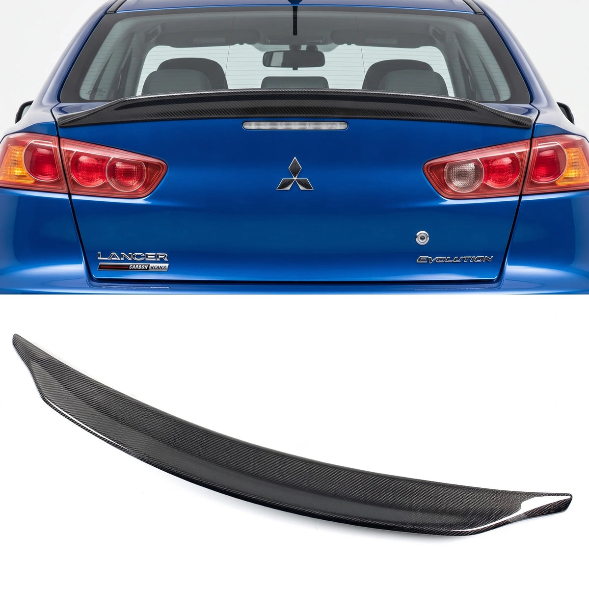 Yuhang 2008-2010 Lancer Evolution EVO 10 X Duckbill Rear Trunk Spoiler Carbon Fiber Black High Quality