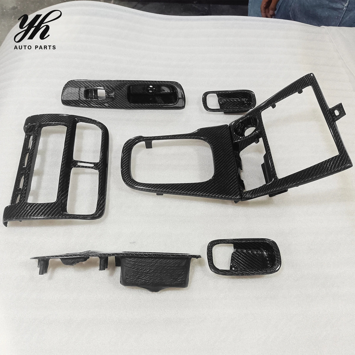 For 240SX S14 S14A Carbon Fiber Interior Trim Carbon Fiber Interior Set 7 PCS High Temperature Resistance Easy Installation