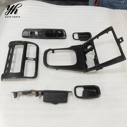 For 240SX S14 S14A Carbon Fiber Interior Trim Carbon Fiber Interior Set 7 PCS High Temperature Resistance Easy Installation