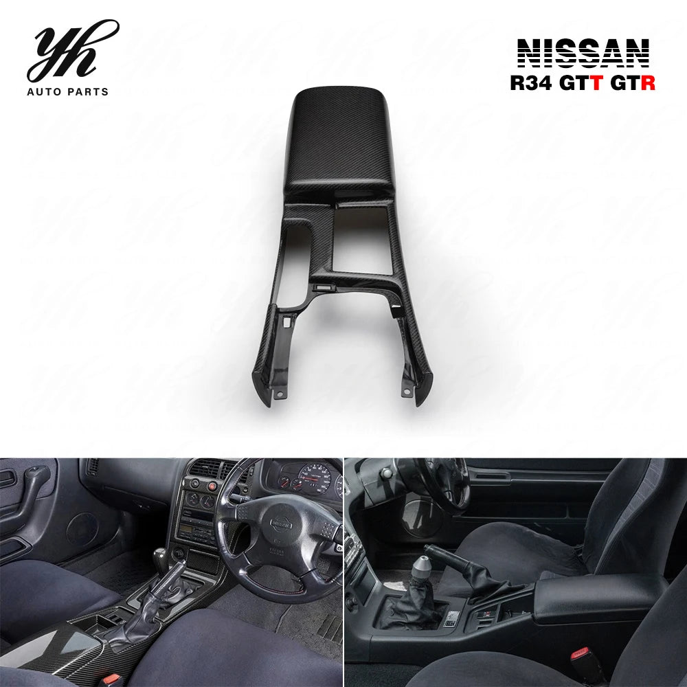 FOR R34 RHD CENTRE CONSOLE with ARMREST COVER CARBON FIBER HANGER BAR