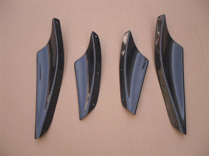 CF Carbon Fiber Front Bumper Canards for 2008-2010 Lancer Evolution 10 X Splitter