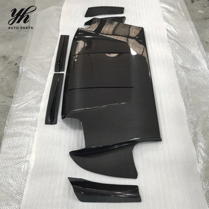 New Accessories Black Carbon Fiber CF Body Kit for 2005-2007 EVOLUTION EVO 9 VS REAR Bumper Diffuser Fitting Kits 5pcs YH Brand